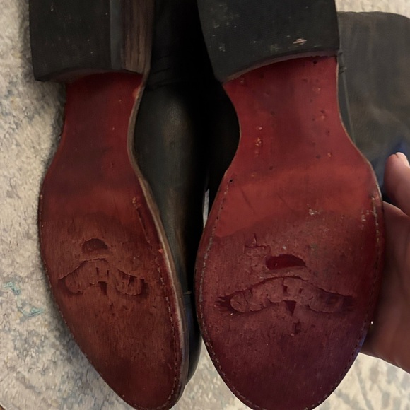 Freebird Roadey Black Leather Boots with Red Lining - Picture 7 of 8